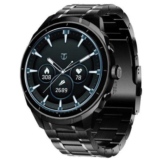 Titan Heritage Premium Smartwatch with All SS Design, 3.6 CM AMOLED Display, BT Calling, Advanced Chipset, Titan Health 90207nm01