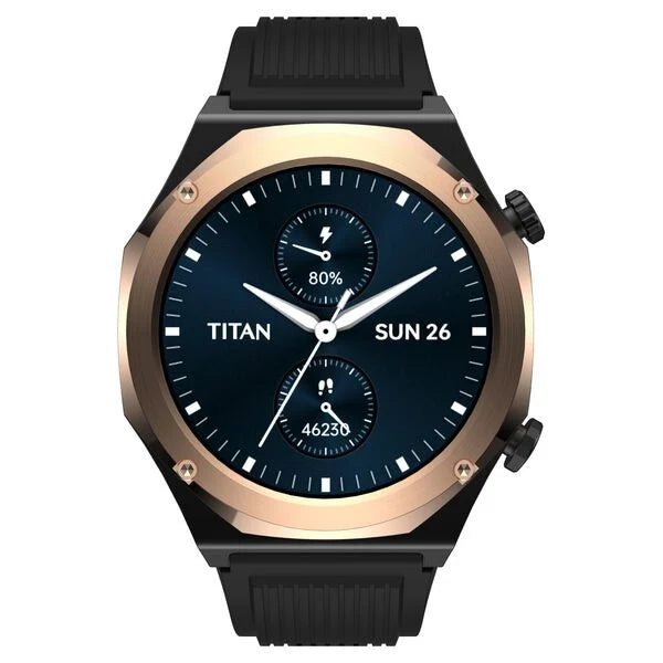 Titan Maestro Premium Metal Smartwatch with All SS construction, SingleSync BT Calling, Functional Crown 90208km02