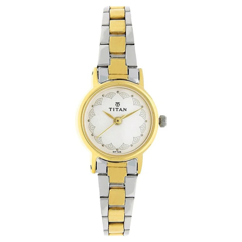 Titan Quartz Analog White Dial Stainless Steel Strap Watch for Women NS917BM01  / 917BM01