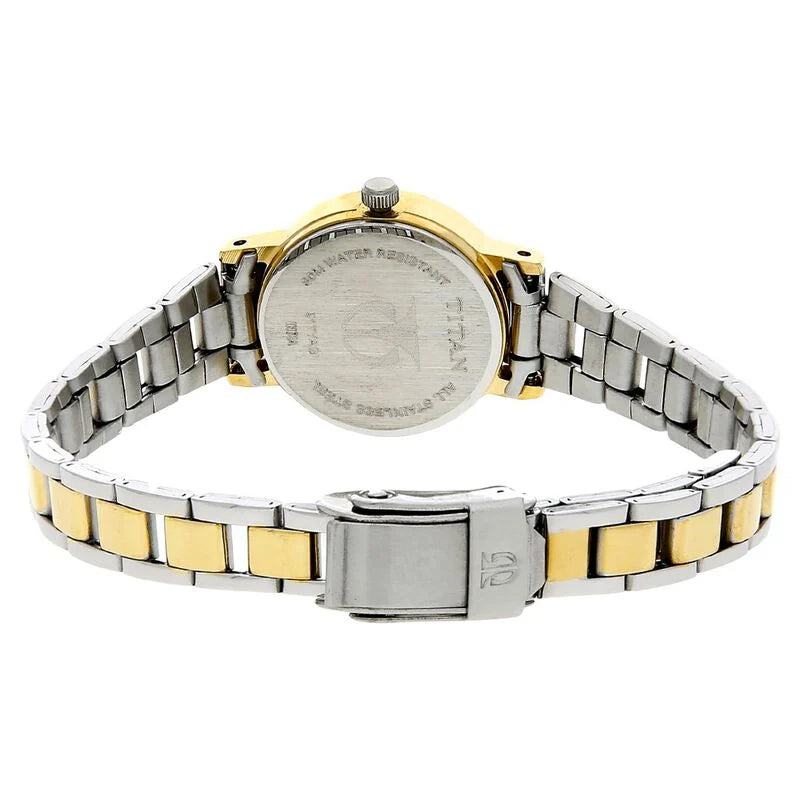 Titan Quartz Analog White Dial Stainless Steel Strap Watch for Women NS917BM01  / 917BM01