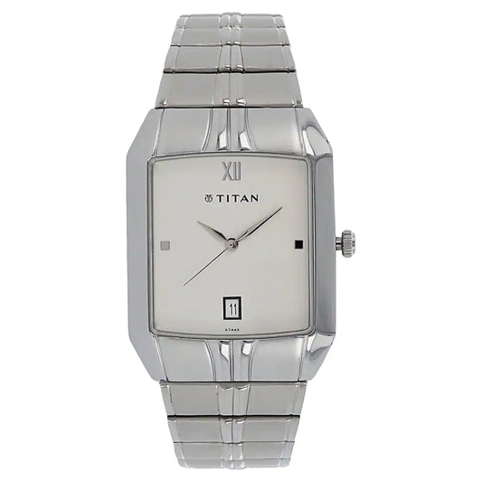 TITAN White Dial Silver Metal Strap Watch 9264SM01 / NS9264SM01