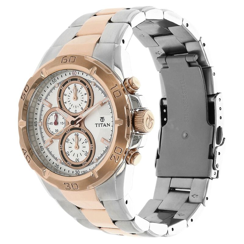 Titan Regallia Rose Gold Chronograph Stainless Steel Strap Watch for Men NR9308KM01 / NS9308KM01