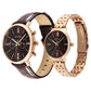 Titan Bandhan Quartz Analog with Date Brown Leather and Stainless Steel Strap for Couple 9400794207WZ02P