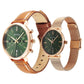 Titan Bandhan Quartz Analog with Date Green Leather and Stainless Steel Strap for Couple