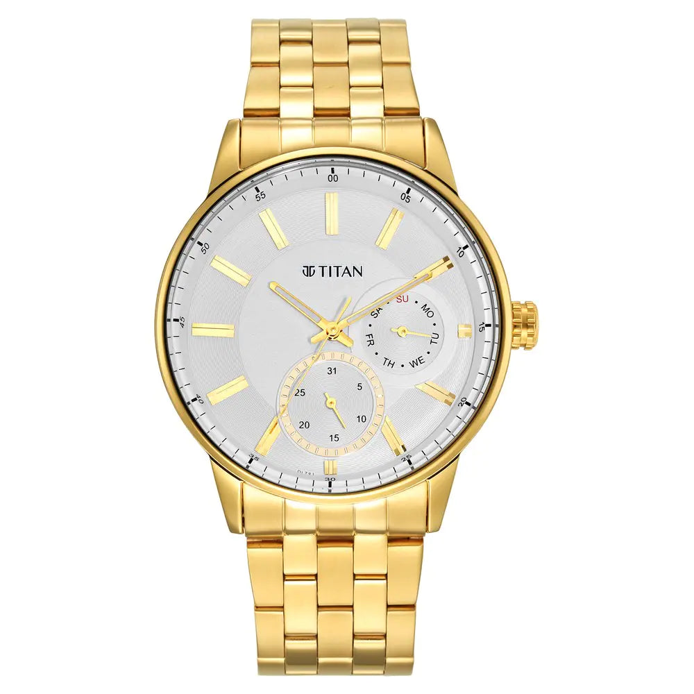 Regalia Opulent White Dial Golden Stainless Steel Strap Watch NP9441YM01