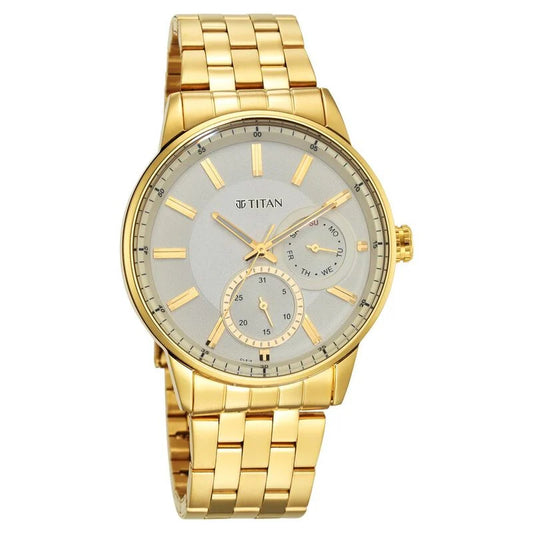 Titan Regalia Opulent White Dial Analog Stainless Steel Strap Watch for Men NS9441YM02  / 9441YM02