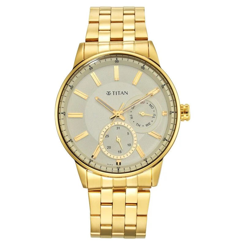 Titan Regalia Opulent White Dial Analog Stainless Steel Strap Watch for Men NS9441YM02  / 9441YM02