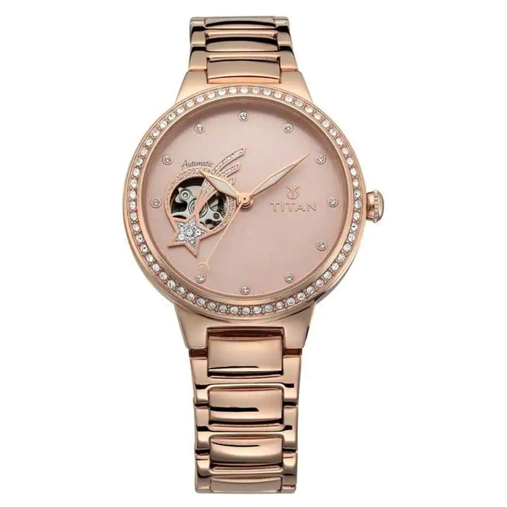 Titan Stellar by Titan Pink Dial Automatic Watch for Women NP95084WM01 (DH951)