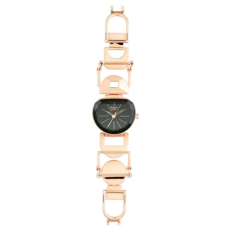 Titan Raga Facets Black Dial Women Watch With Stainless Steel Strap NS95119WM01  / 95119WM01