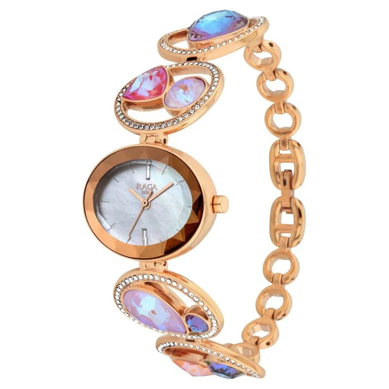 Titan Raga Moments of Joy Mother of Pearl Dial Analog Metal Strap watch for Women 95127WM01F