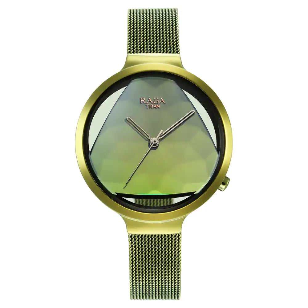 Raga Moments of Joy Watch with Green Dial & Brass Strap 95134QM01  /NS95134QM01