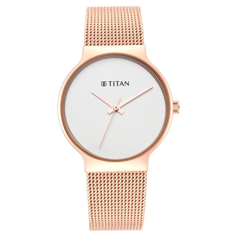 Titan Slimline Silver Dial Women Watch With Stainless Steel Strap NR95141WM01