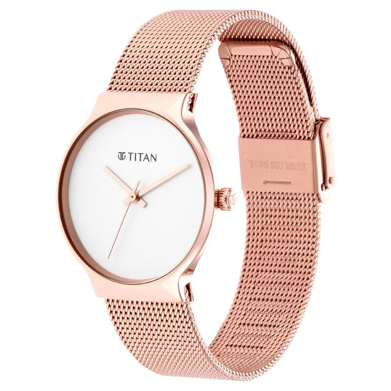 Titan Slimline Silver Dial Women Watch With Stainless Steel Strap NR95141WM01