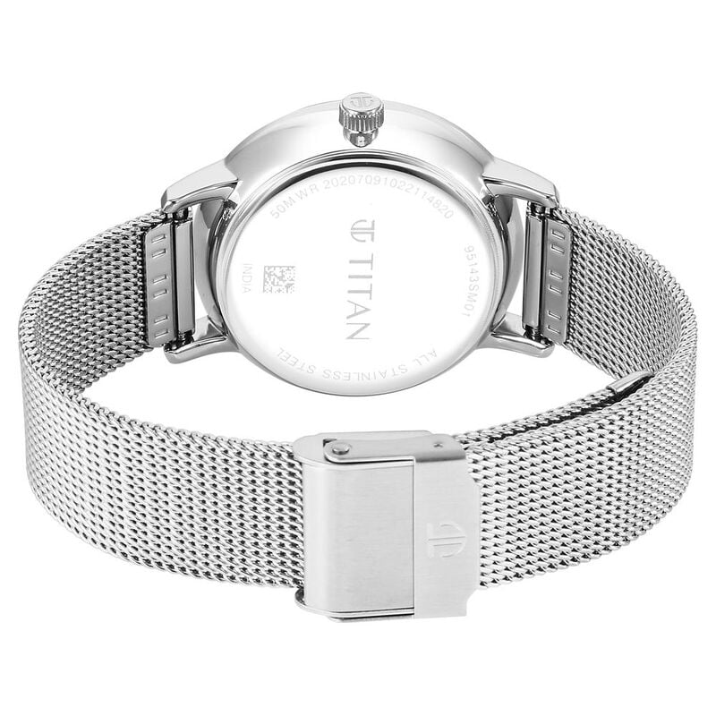 Titan Workwear Slimline Mother Of Pearl Dial Stainless Steel Strap Watch for Women 95143SM01