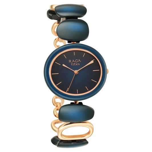 Titan Raga Ceramics Blue Dial Analog Metal Strap watch for Women  NS95146KD01  / 95146KD01