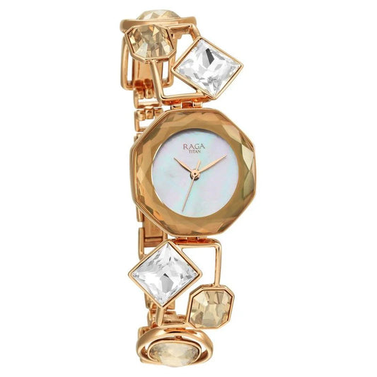 Titan Raga Love All Analog Mother of pearl Dial Metal Strap Watch for Women NS95151WM01 / 95151WM01