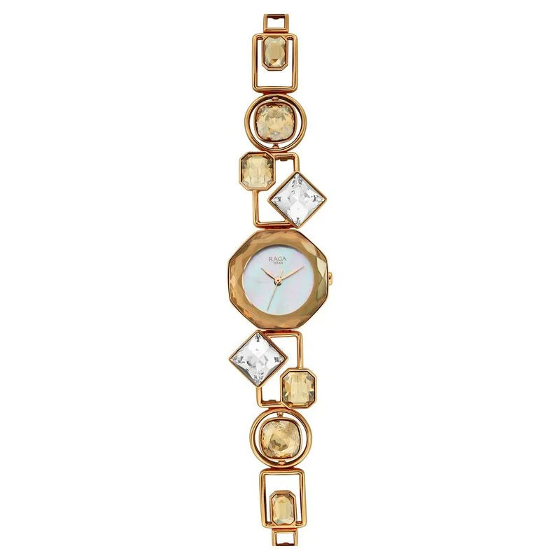 Titan Raga Love All Analog Mother of pearl Dial Metal Strap Watch for Women NS95151WM01 / 95151WM01