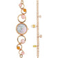 Titan Raga New You Quartz Analog Mother Of Pearl Citrine and Rose Quartz stones Strap for Women 95194WM01F