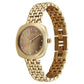 Titan Aura Quartz Analog Brown Mother of Pearl Dial Golden Stainless Steel Strap Watch for Women 95241ym01