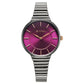 Titan Aura Quartz Analog Purple Dial Stainless Steel Strap Watch for Women 95245KM01