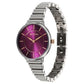 Titan Aura Quartz Analog Purple Dial Stainless Steel Strap Watch for Women 95245KM01