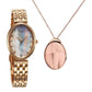 Titan Raga Memoirs Quartz Analog Mother Of Pearl Dial With Rose Gold Metal Strap Watch For Women 95258wm01f