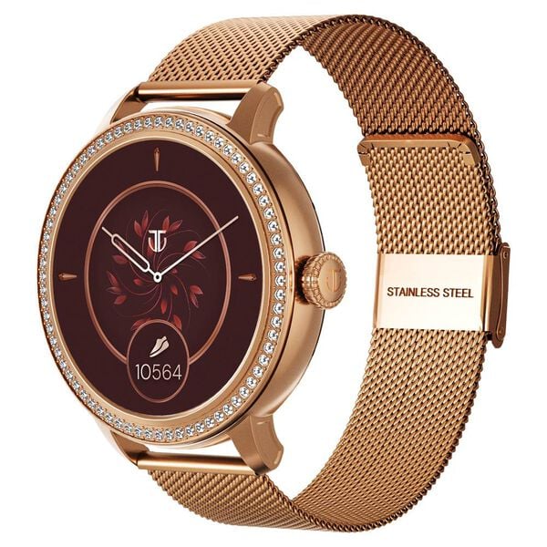 Titan Valerie Premium Smartwatch with All 316L SS construction, Skin Temp. Sensor, Women’s Health, SingleSync BT Calling 95292wm02