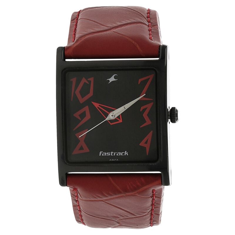 Fastrack Quartz Analog Black Dial Leather Strap Watch for Girls NP9735NL01