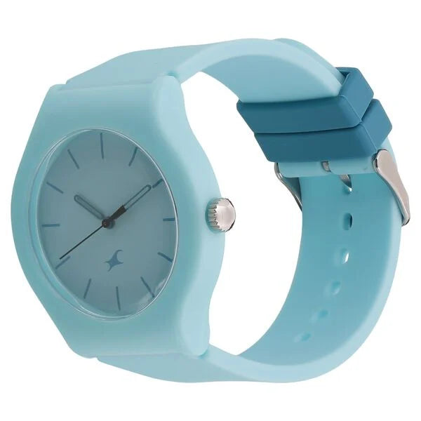 Fastrack Quartz Analog Blue Dial Silicone Strap Watch for Unisex ns9915pp53 / 9915pp53