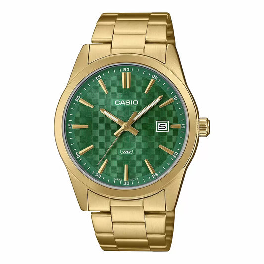 Casio Enticer Analog Green Dial Men MTP-VD03G-3AUDF (A2246)