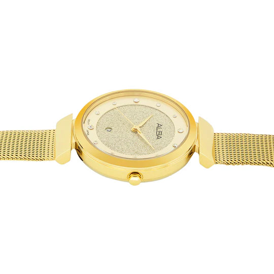 Silver Shimmer Dial With Gold Straps Ladies Watch AH7CA2X1