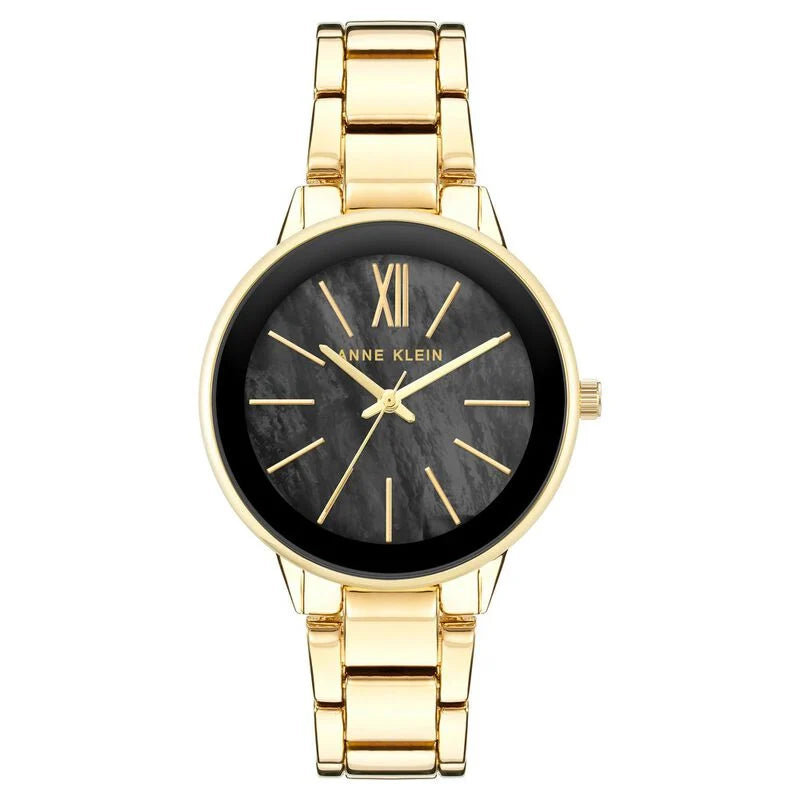 Anne Klein Quartz Analog Black Dial Metal Strap Watch for Women NDAK3750BMGB / NCAK3750BMGB