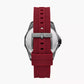 Armani Exchange Three-Hand Date Red Silicone Watch AX1953