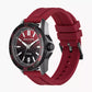 Armani Exchange Three-Hand Date Red Silicone Watch AX1953