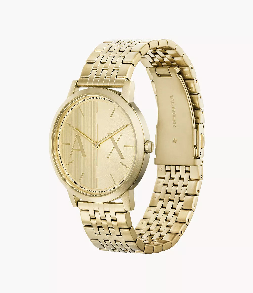 Armani Exchange Two-Hand Gold-Tone Stainless Steel Watch AX2871