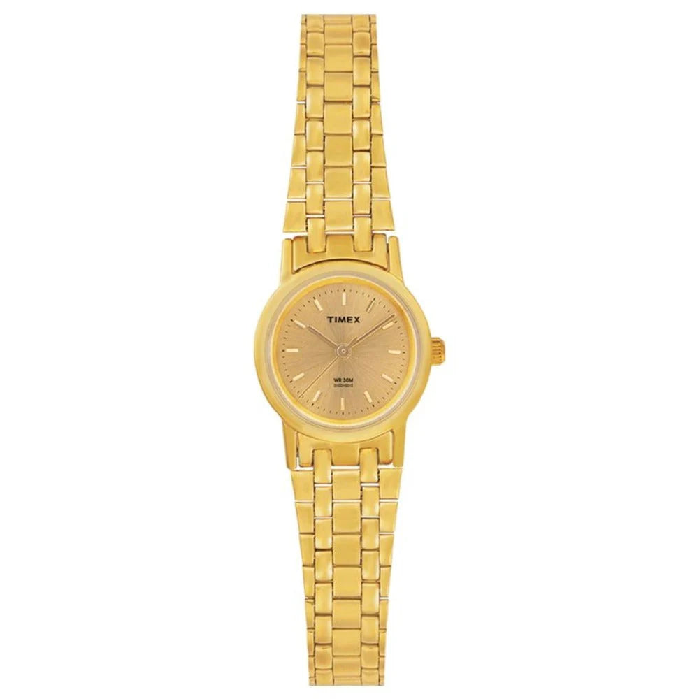 TIMEX Women's Gold Analog Stainless Steel Watch B304