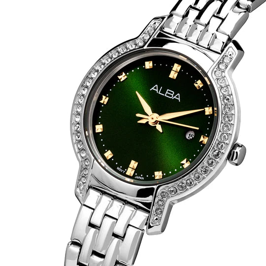 Emerald Green Dial With Crystals- AH7CM7X1