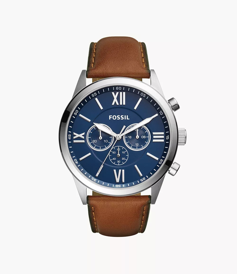 Flynn Chronograph Brown Leather Watch BQ2125