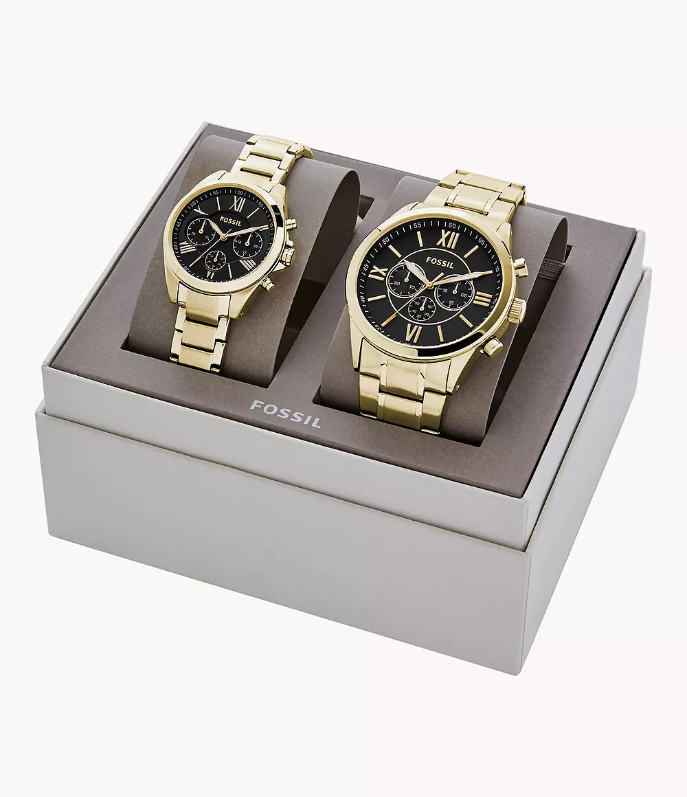 Fossil Modern Courier Chronograph Watch Set for Couples BQ2400SET