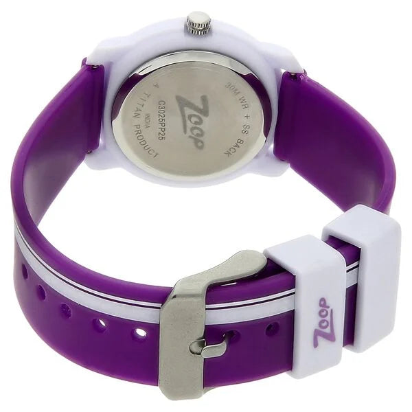 Zoop By Titan Quartz Analog Purple Dial Plastic Strap Watch for Kids nsc3025pp25