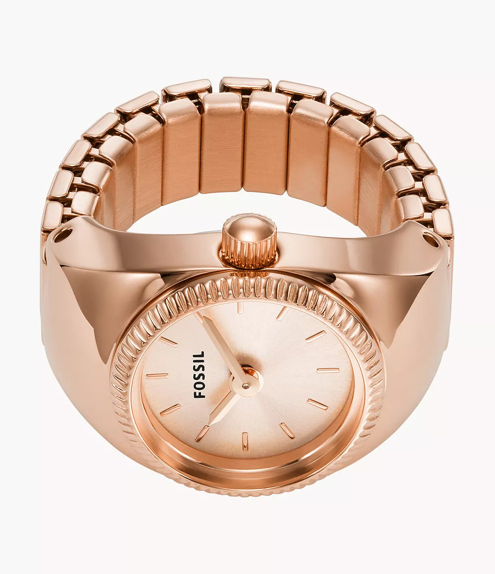 Watch Ring Two-Hand Rose Gold-Tone Stainless Steel ES5247