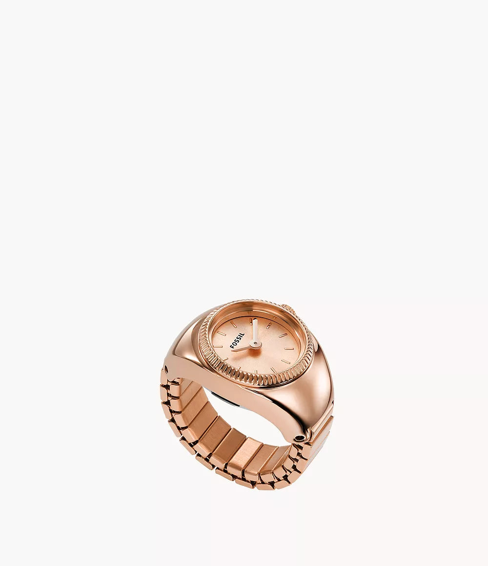 Watch Ring Two-Hand Rose Gold-Tone Stainless Steel ES5247