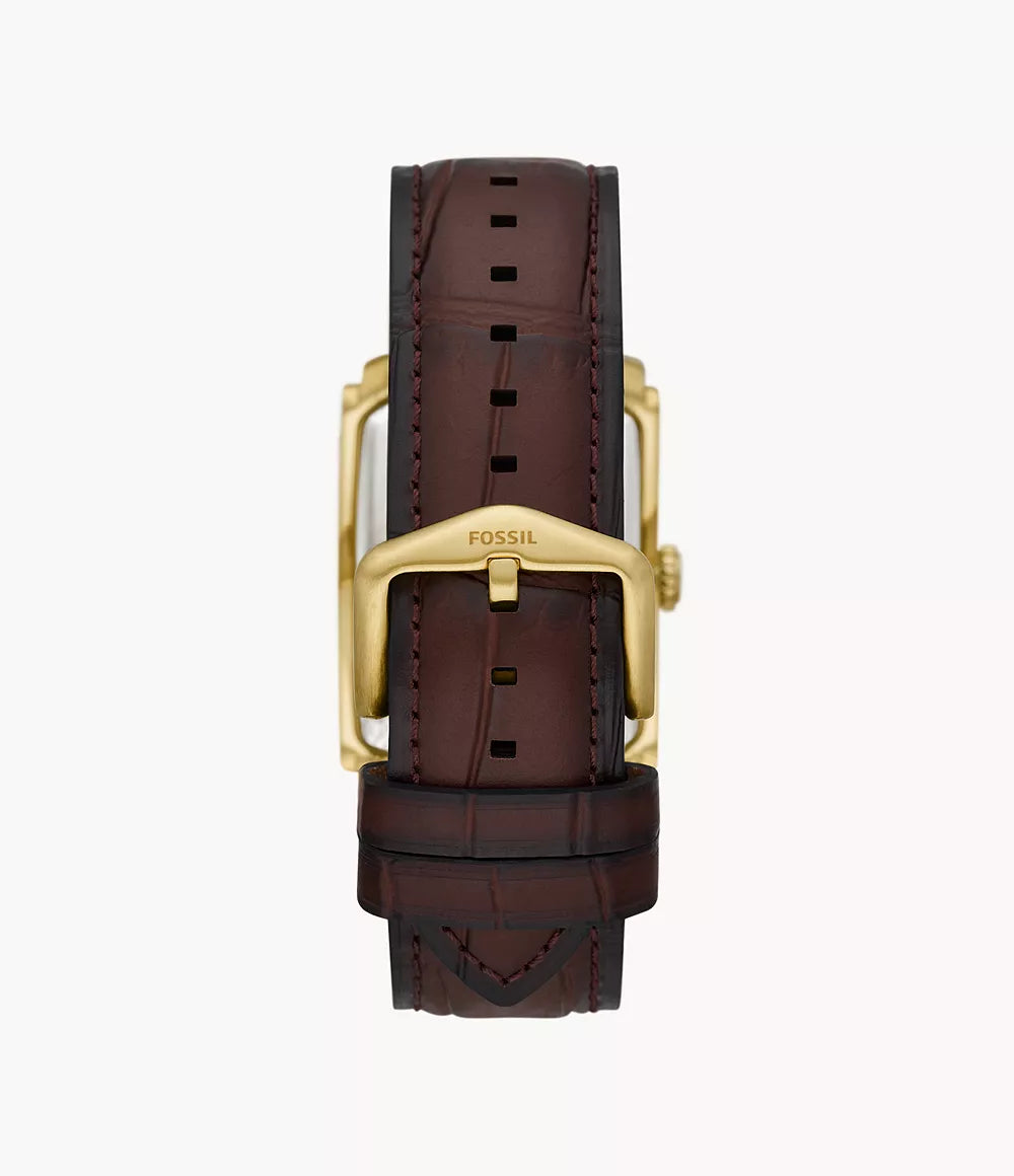 Carraway Three-Hand Brown Croco Leather Watch FS6011