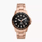 Fossil Blue GMT Rose Gold-Tone Stainless Steel Watch FS6027