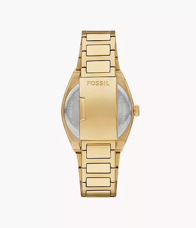 Fossil Everett Three-Hand Date Gold-Tone Stainless Steel Watch FS6090