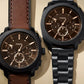 Fossil Machine Chronograph Black Stainless Steel Watch FS6097