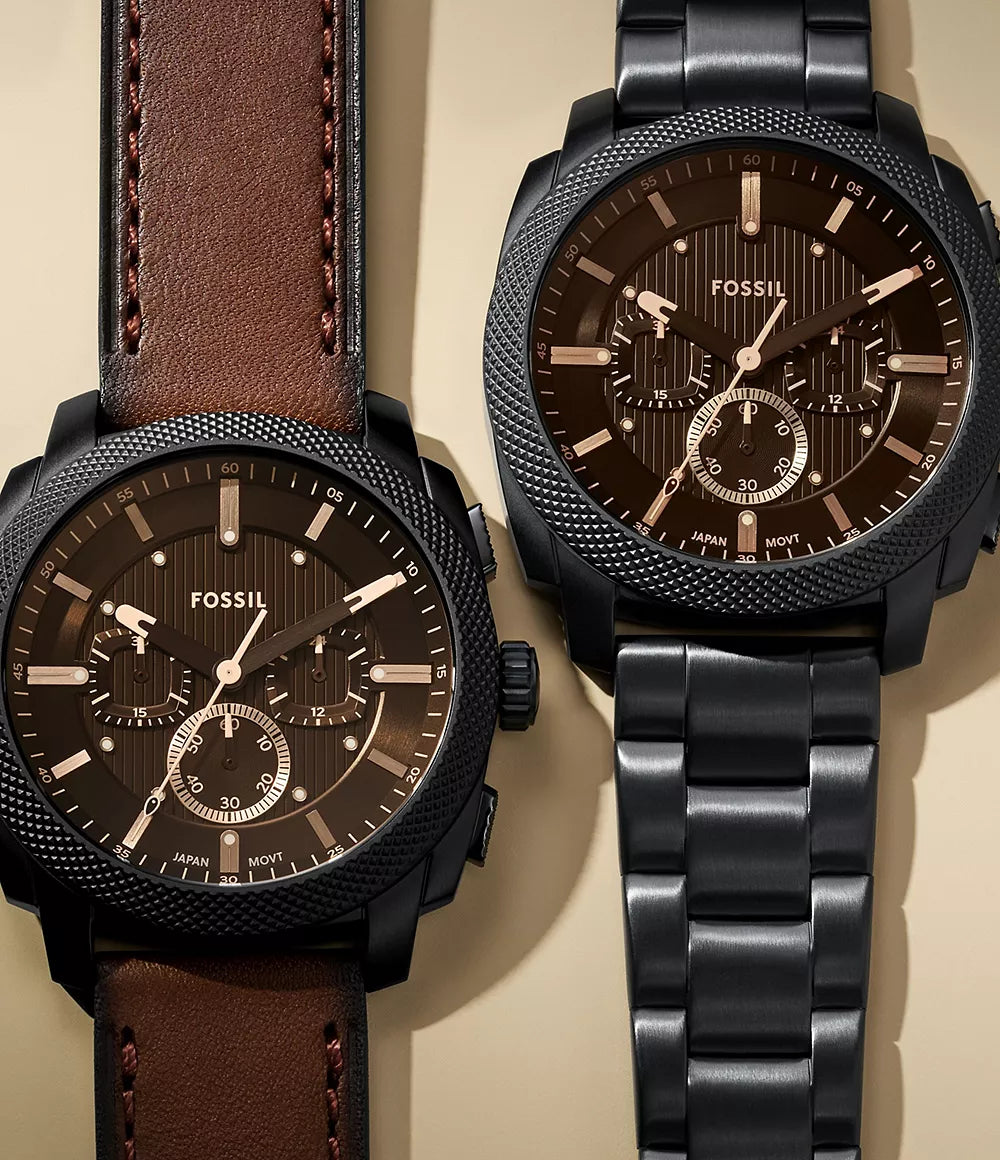 Fossil Machine Chronograph Black Stainless Steel Watch FS6097