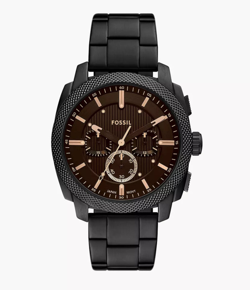 Fossil Machine Chronograph Black Stainless Steel Watch FS6097