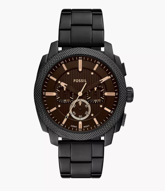 Fossil Machine Chronograph Black Stainless Steel Watch FS6097