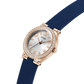 GUESS Ladies Blue Rose Gold Tone Analog Watch GW0844L3